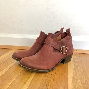 Lucky Brand Red Boomer Booties, size 7.5